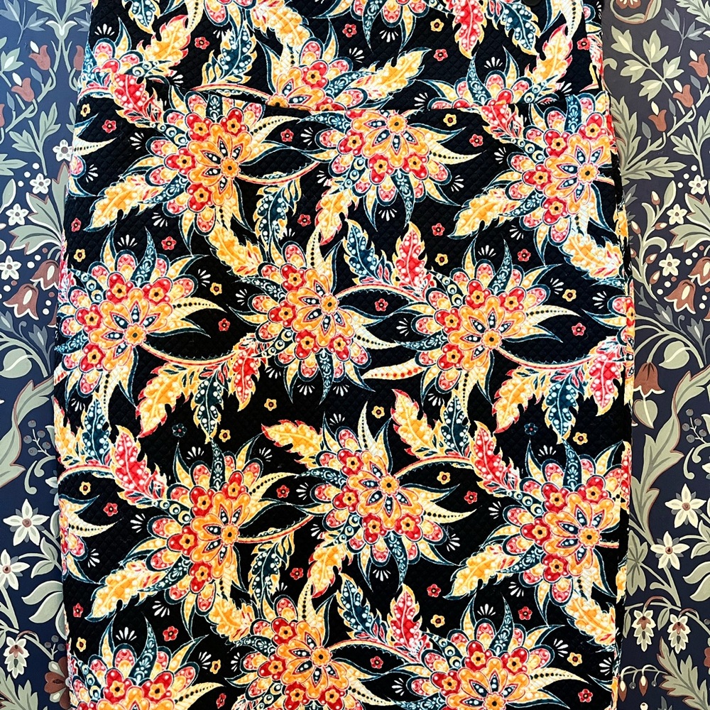LuLaRoe Floral Patterned Skirt - Black, Red, Yellow